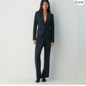 Aritzia Navy Tailored Low Rise Pants